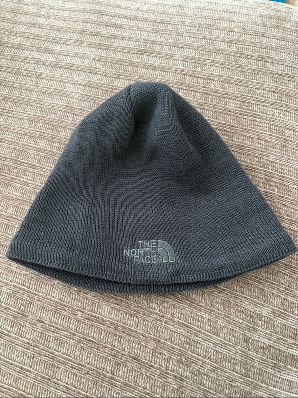 The North Face Dark Gray Knit Beanie with Logo